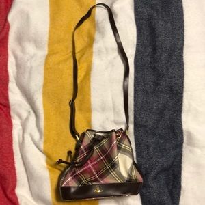 Vivienne Westwood plaid leather cross body bag